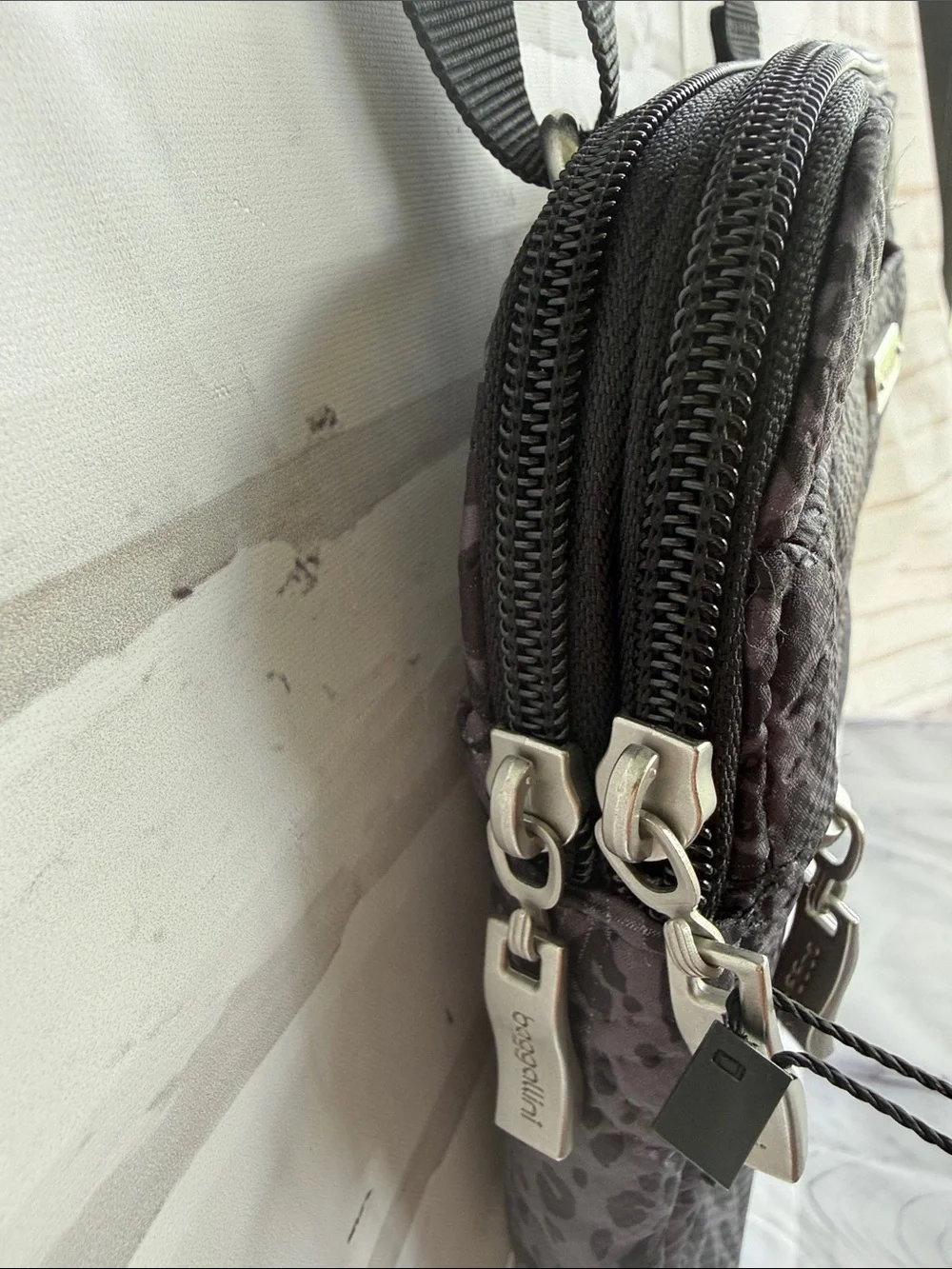 Baggallini Quilted Double Zip Anytime Crossbody in Charcoal Snakeskin Quilt - Picture 5 of 16